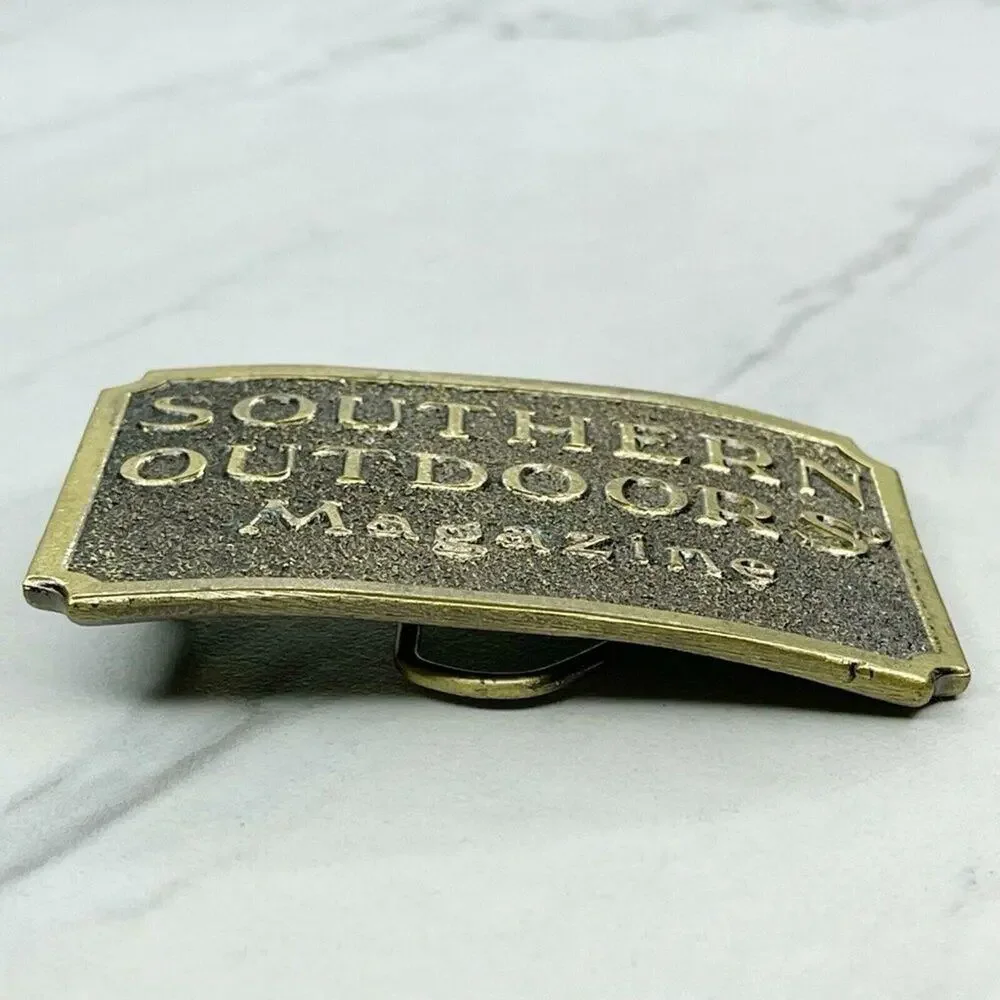 Vintage 1982 Great American Buckle Co Southern Outdoors Magazine Belt Buckle ✨